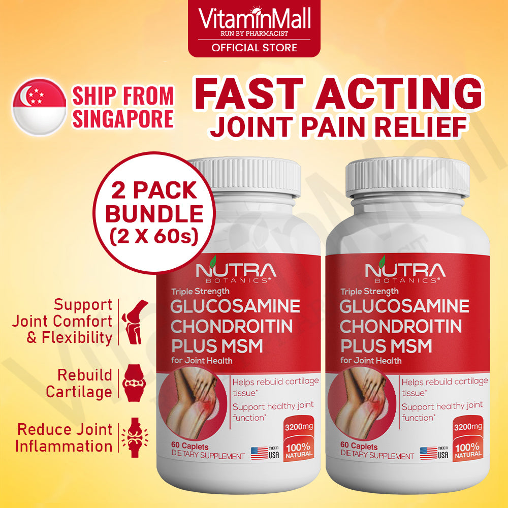 Nutra Botanics Triple Strength Glucosamine Chondroitin MSM - 60 Tablets