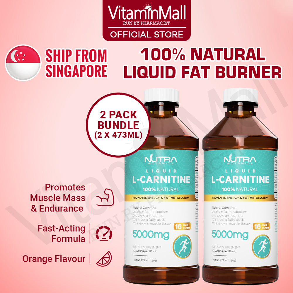 Nutra Botanics Liquid L-Carnitine 5000mg - Liquid Fat Burner - 473ml