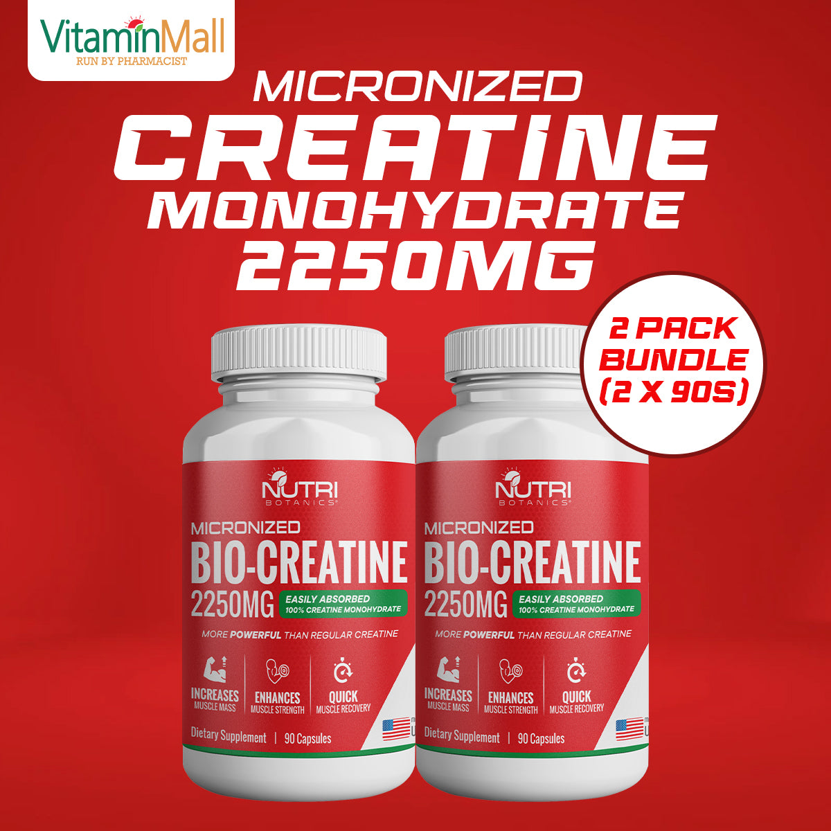 Nutri Botanics Bio Creatine Monohydrate - 2250mg