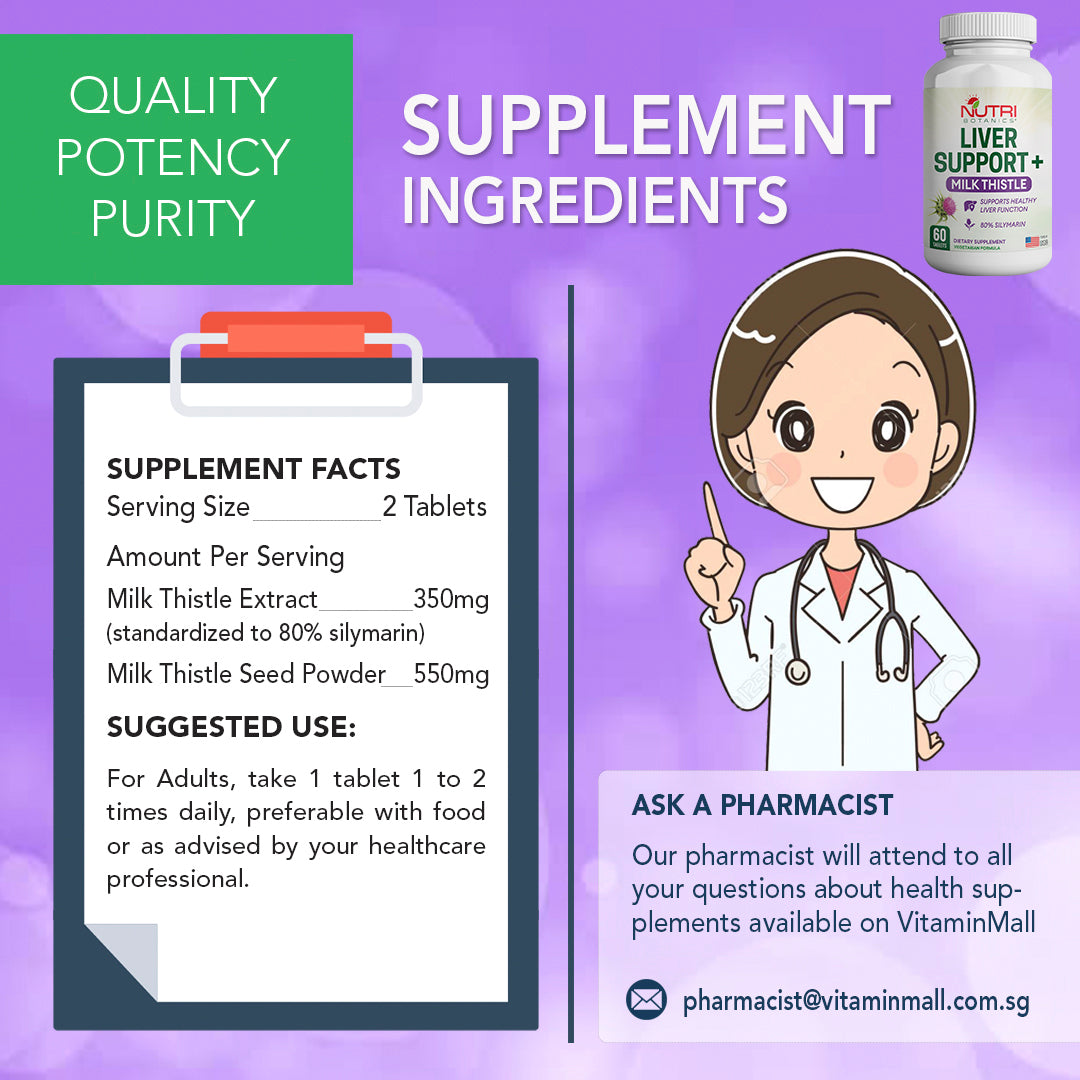 Nutri Botanics Liver Support with Milk Thistle & Silymarin Extract