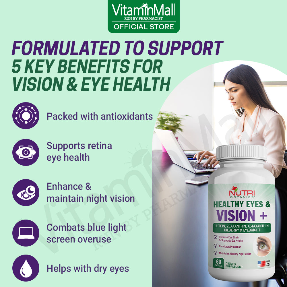 Nutri Botanics Healthy Eye & Vision+ - 60 Capsules