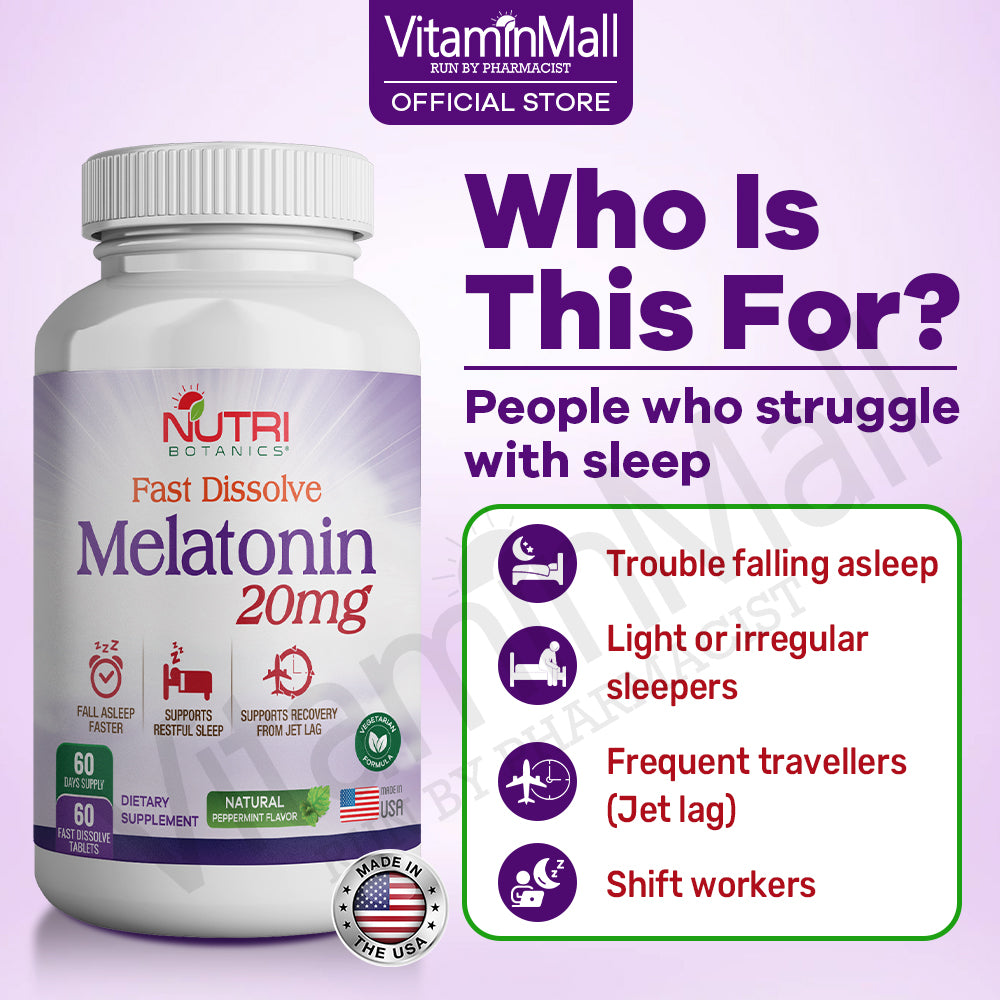 Nutri Botanics Fast Dissolve Melatonin - 20mg