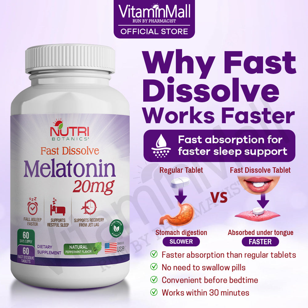 Nutri Botanics Fast Dissolve Melatonin - 20mg