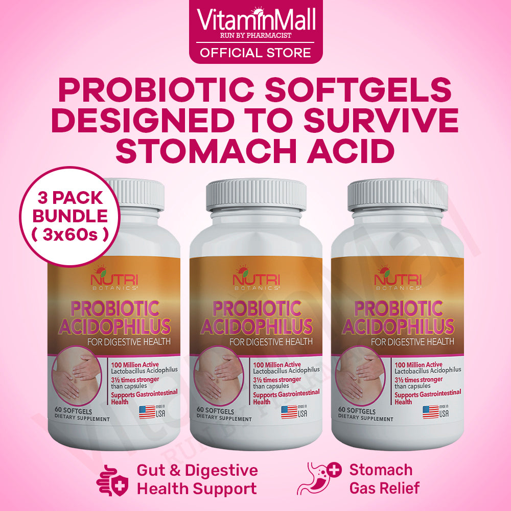 Nutri Botanics Probiotics Acidophilus Softgel - 60 Softgels