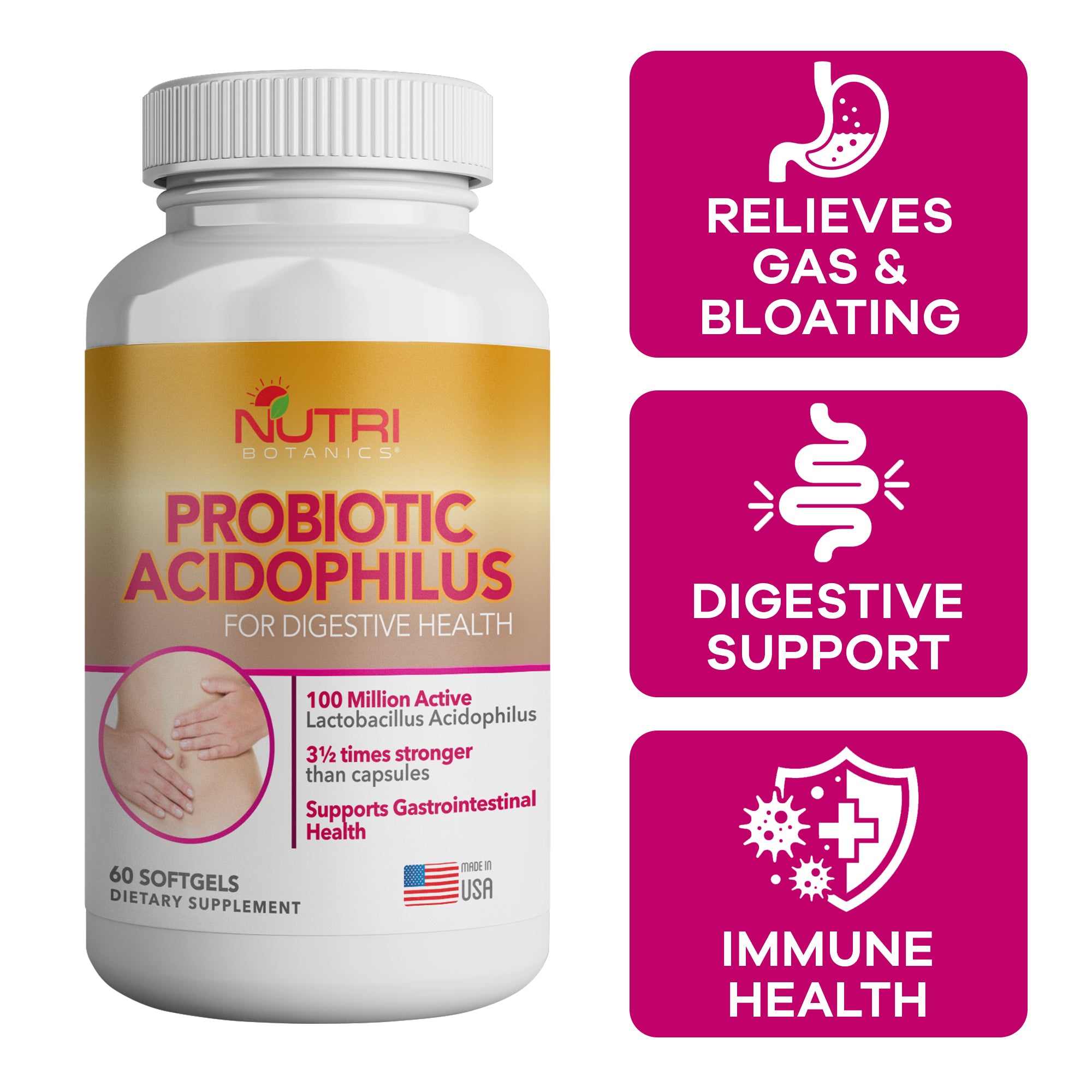 Nutri Botanics Probiotics Acidophilus Softgel - 60 Softgels