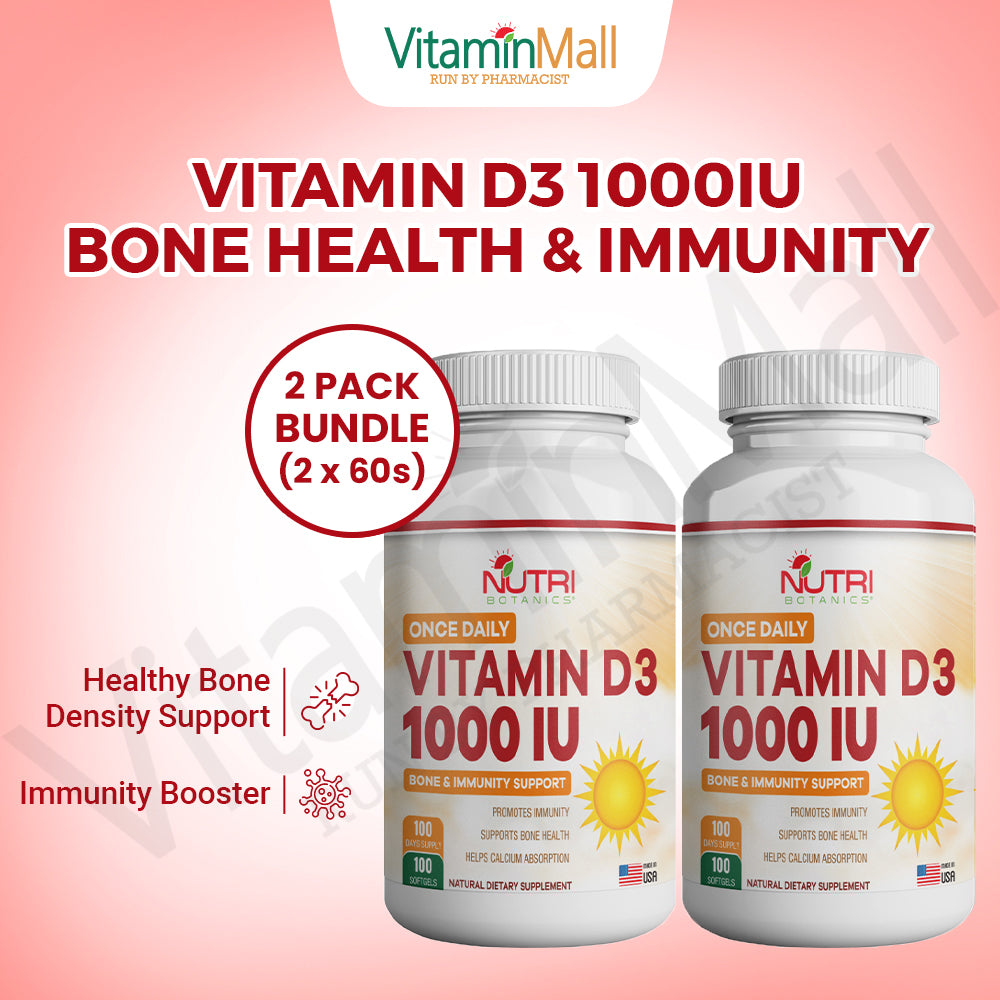 Nutri Botanics Vitamin D3 1000u – 100 Softgel
