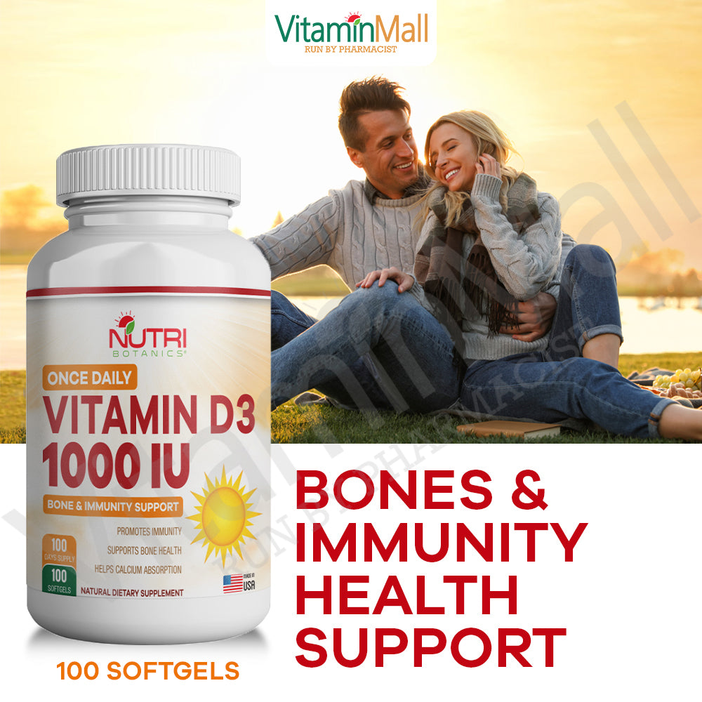 Nutri Botanics Vitamin D3 1000u – 100 Softgel